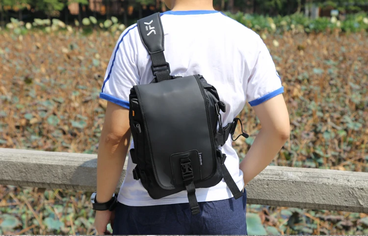 Mensageiro à Prova Bolsa de 8 Bolsas Sling Motocicleta Preta Ultra Robusto Cordura d' Água l 29 black motorcycle