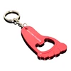 Promotion Republica Dominicana Souvenirs Customized Laser Logo Aluminum Foot Shaped Metal Foot Bottle Opener Key Chain