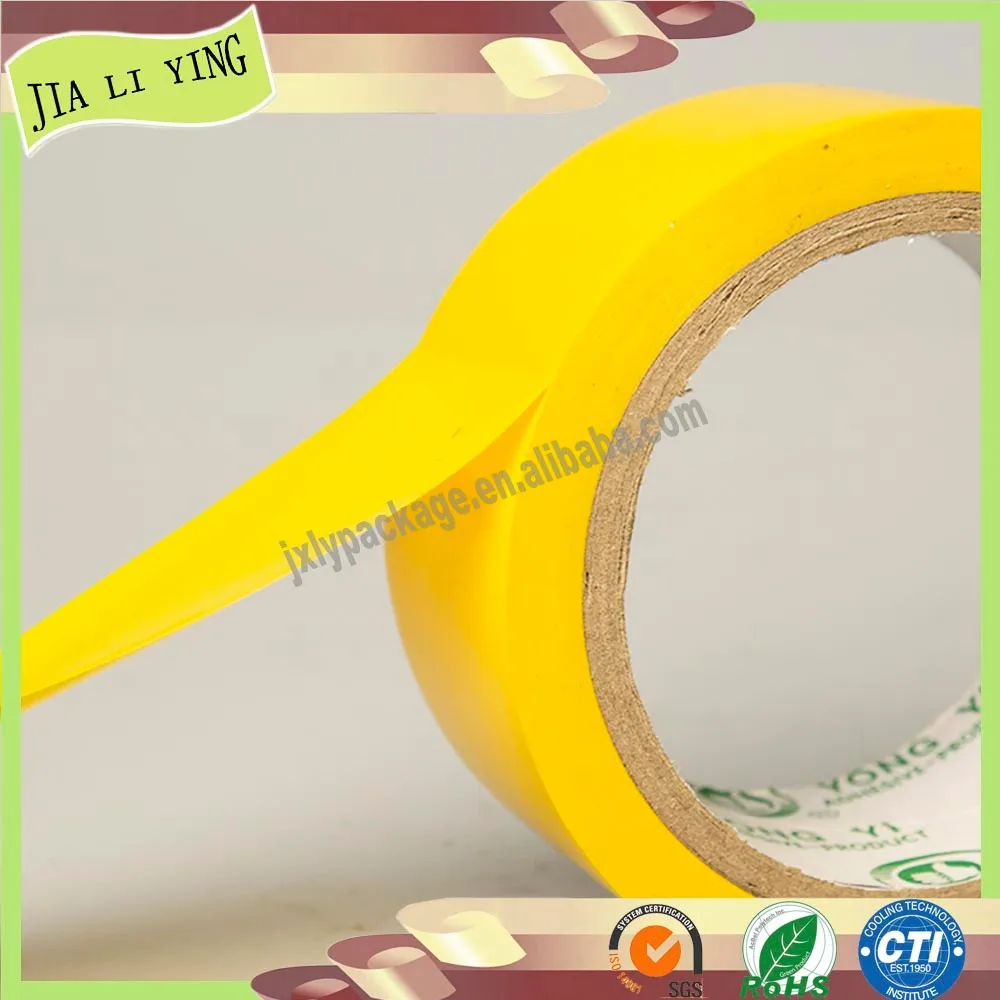 Yellow Color Pvc Film Warning Adhesive Glue Tape For Floor Sticking