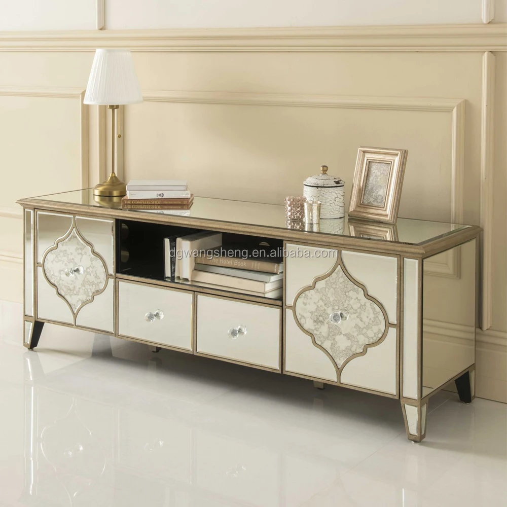 European Style Luxury High Quality Mirrored Tv Cabinet Unit Buy