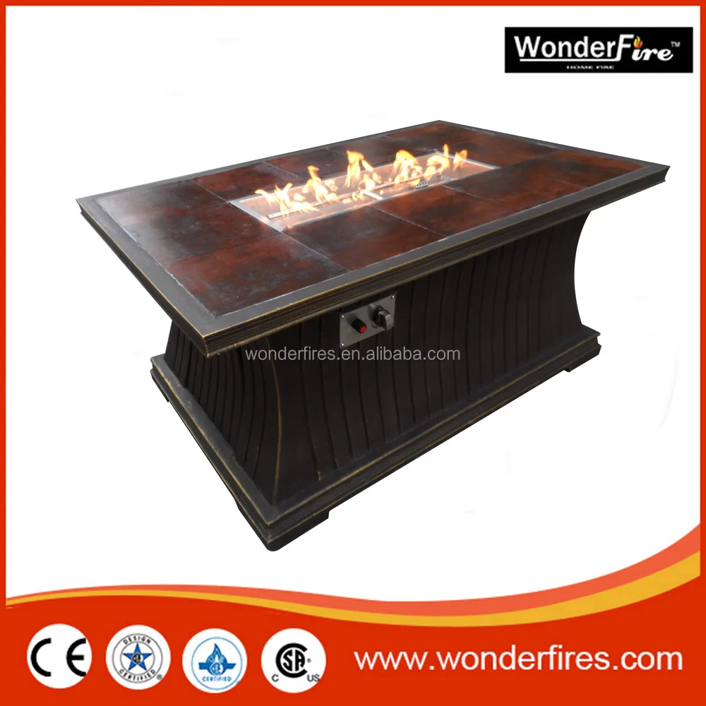 Outdoor Fire Pit Table Patio Heater Sus Burner Ststem Fire Glass