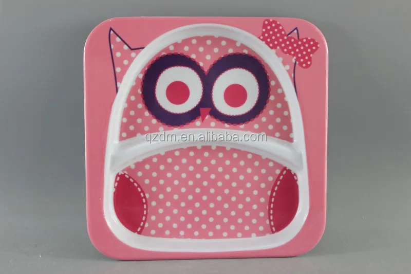 2PCS Square100% melamine kid's dinner set , Baby dinnerware