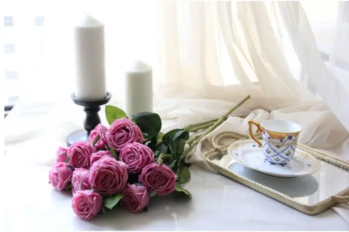 71 cm 3 heads roses Artificial Flower High-grade silk flowers Wedding home decoration a bouquet of rose flower