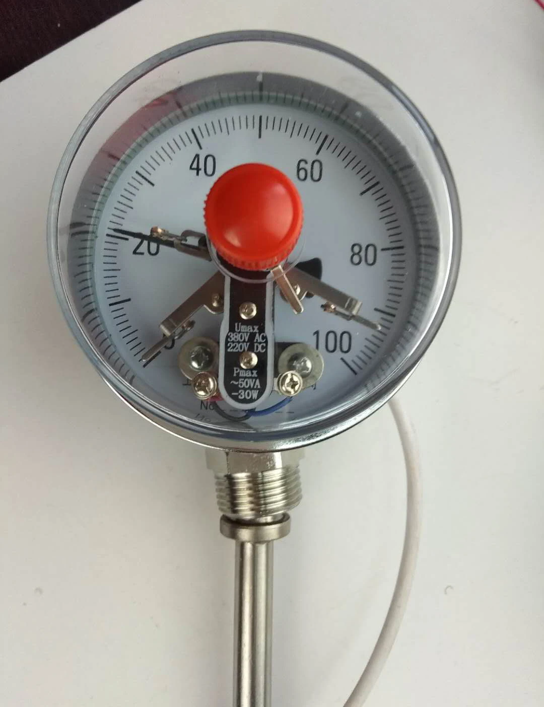 Bimetal Thermometer bimetallic electric contact dia redial 60mm 100mm 150mm -80~600C