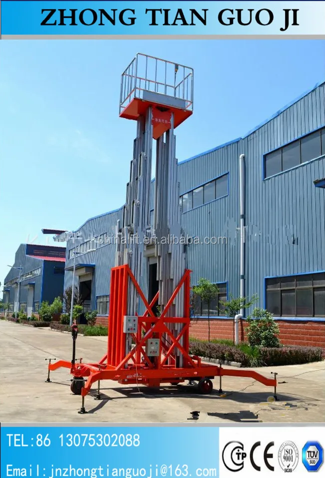 20m 200kg Capacity Telescopic Cylinder Lift Platform Arm Lift Vertical