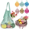 Reusable Fruit Storage Handbag Large Cotton Totes Shipping Bog foldable Mesh Net String Shopping Bag