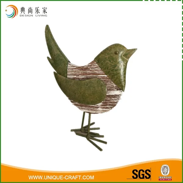 cheap price wood craft metal chicken figurine for home decoration
