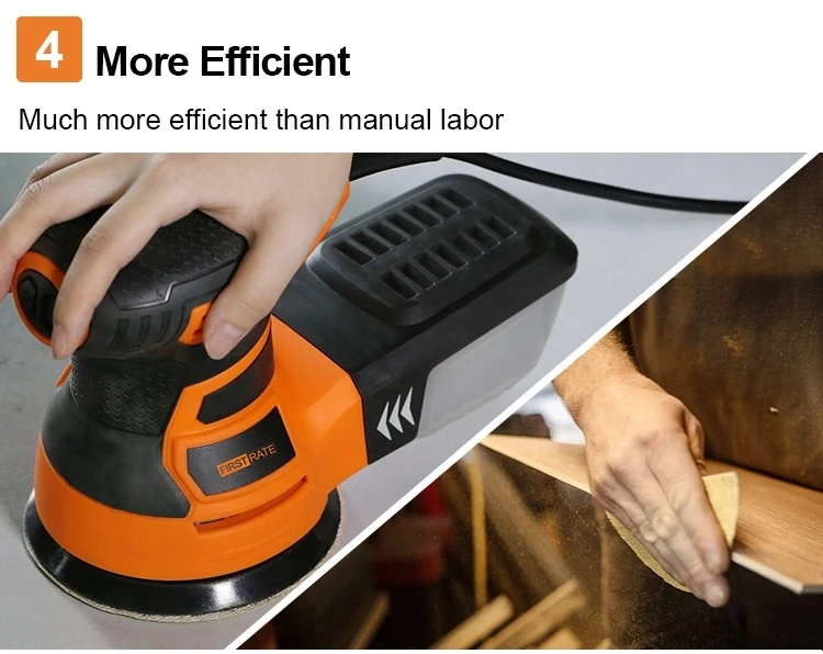 350w 125mm Construction Electric Round Sander Handheld Orbital Sander