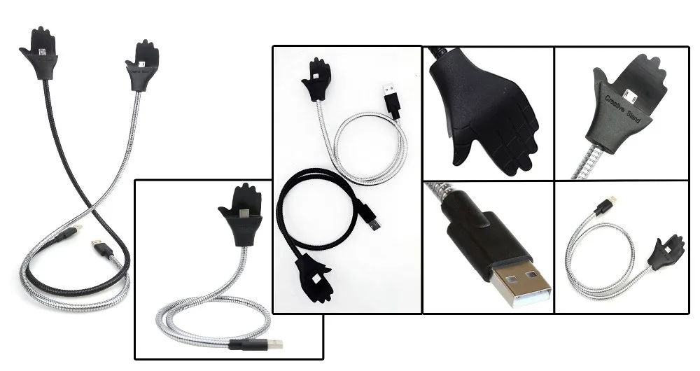 Flexible Stand Up Cable Phone Holder for iphone Micro Usb Cable - ANKUX.COM