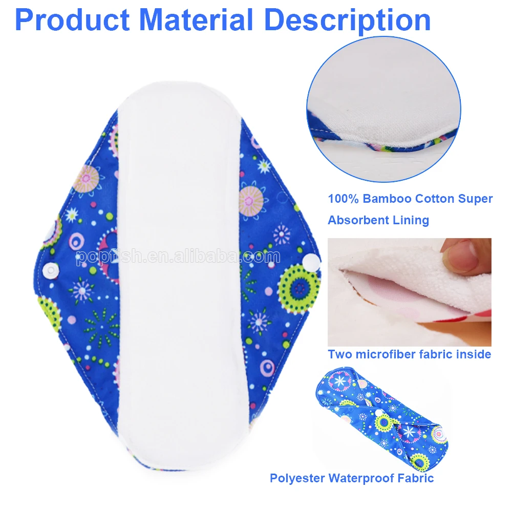 Reusable Sanitary Pads Washable Super Absorbent Feature Menstrual Pad