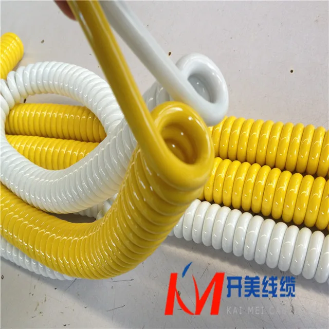 Flexible PVC PUR Industrial Machine Power Coil Cable Spring Wire