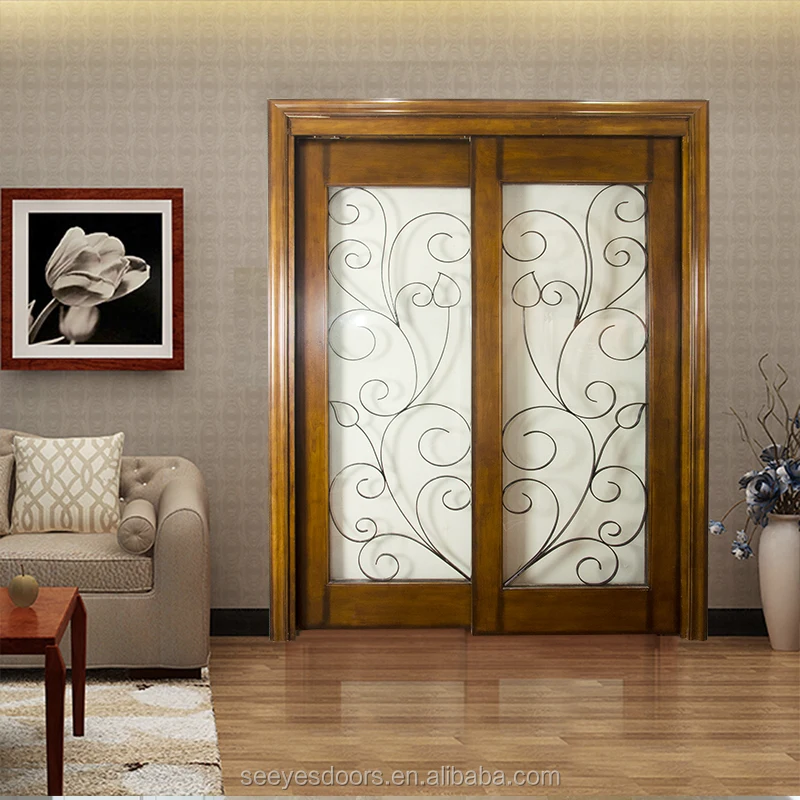 Living Room Dining Hall Sliding Partition Wood Glass Door Buy Wood