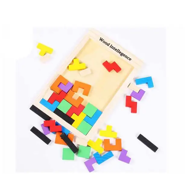 wooden tetris puzzle games iq brain games tetris tangram