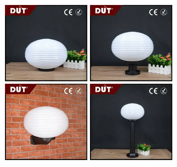 250mm totally replaceable unbreakable acrylic plastic garden decorative lamp shade