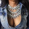 14121Dvacaman 2019 Fashion Exaggerated Personality Luxury Crystal Jewelry Pendant Necklace Choker For Women Party Gift