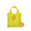 Custom heat transfer printing sun flower decorative polyester nylon foldable shopping bag