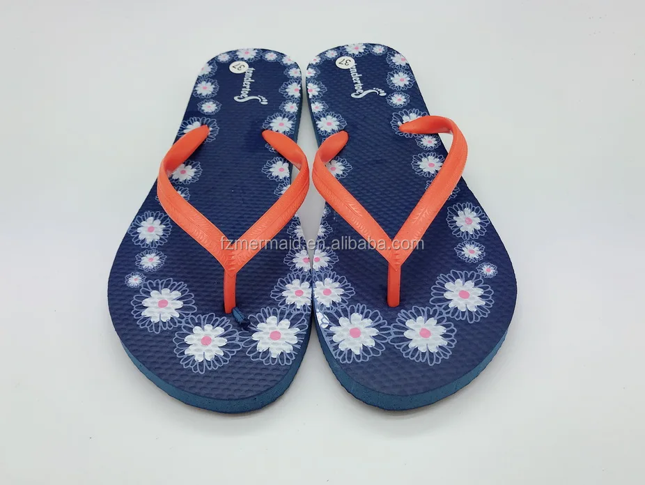 2024 Hot Selling Africa Women Flip Flops Pvc Upper Flower Print Slipper