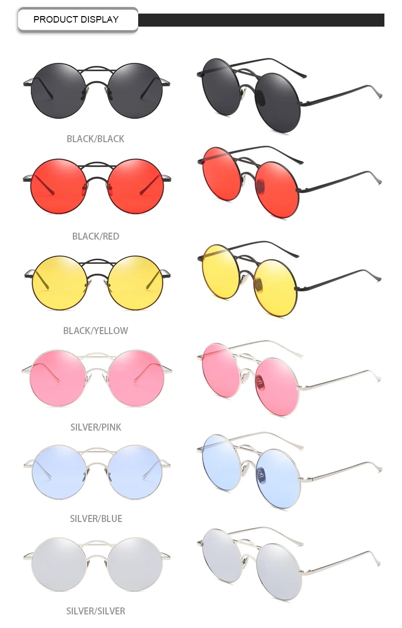 Retro Literary Oval Thin Frame UV400 PC Women Mirror Shades Sunglasses