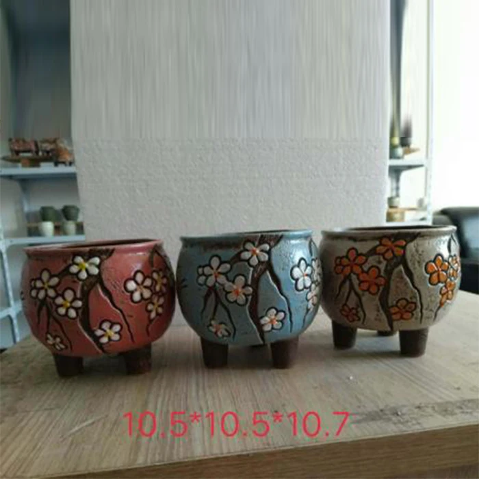 Korean garden pot flower decor hand-painted ceramic flower pots
