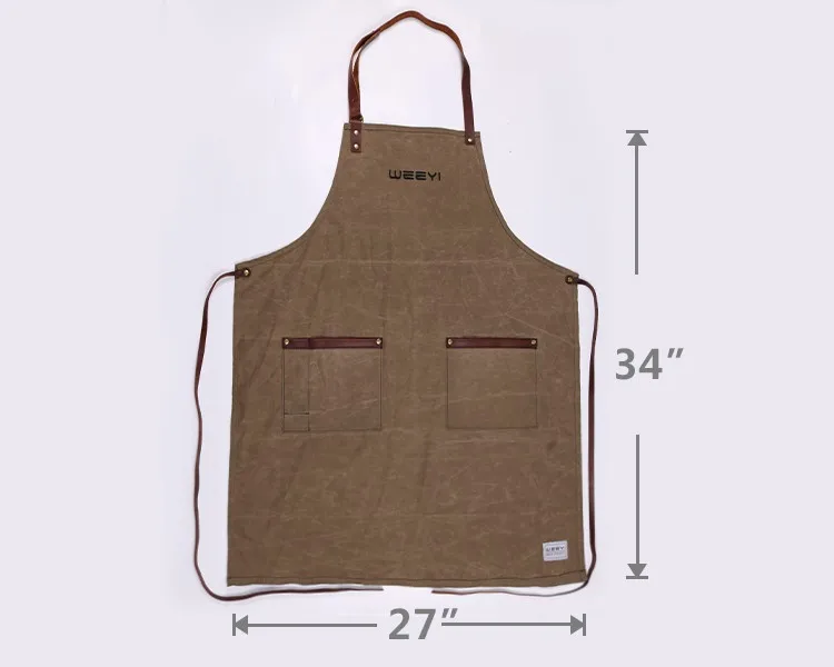 Download Utility Brown Barista Aprons For Cafe Bar With Leather Straps - Buy Brown Barista Apron,Apron ...