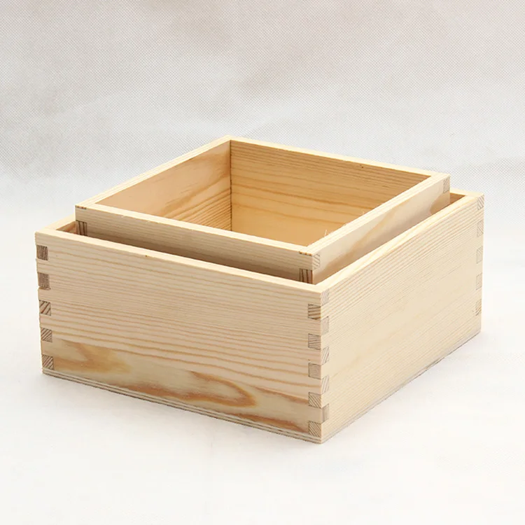 wooden box without lid