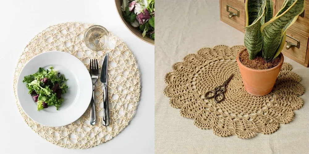 Clear Round Braided Plastic Dining Table Placemat Buy Round Plastic