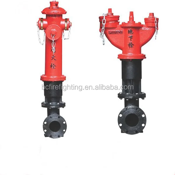 Dn100/pn16 4 Way Fire Hydrant With 90 Degree Elbow Flange - Buy Fire 4 ...