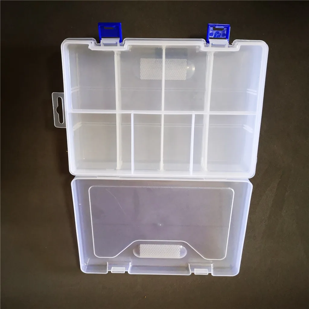 Double layers 8 Detachable Compartments Plastic Storage Box with dividers
