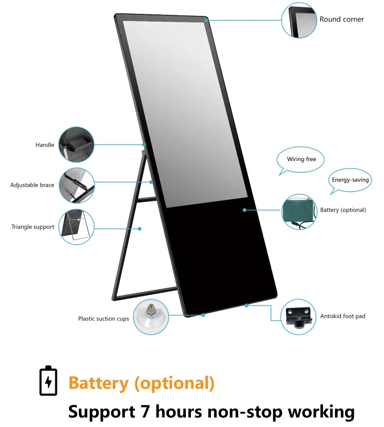 43inch Android 4.4 floor standing retail digital signage for bars/ diners/shops