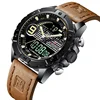 NAVIFORCE Watch 9146 L Men's Japan Quartz Leather Band Watch Date Week 24-Hours Watches Men Wrist Digital Relogio Masculino