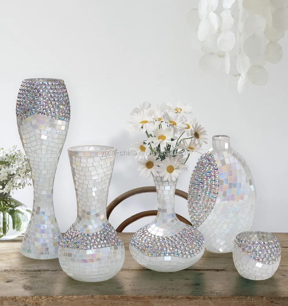 Glass Mosaic Vase,Glass Mosaic Candle Holder,Glass Hurricane Craft