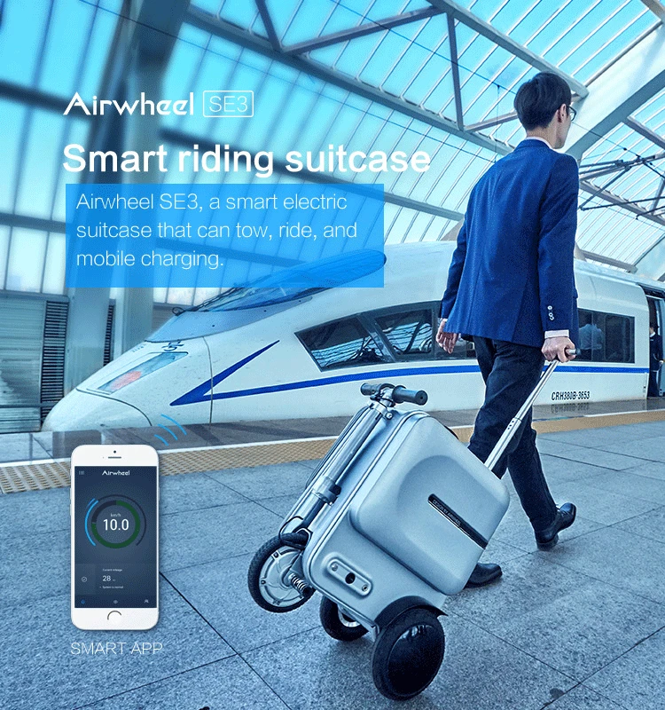 airwheel se3 smart rideable suitcase