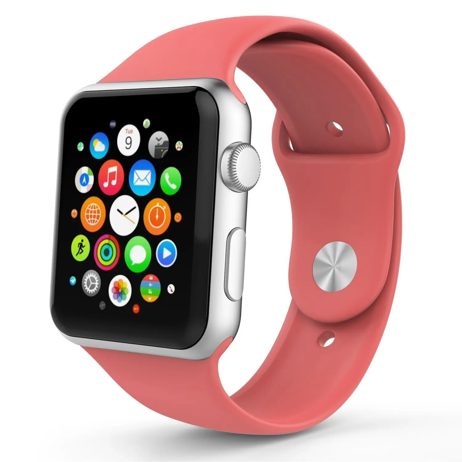 Apple Watch Band, izone 2016 Soft Silicone Replacement Sport Band for 38mm/42mm Apple Watch Models (Coral 38mm)