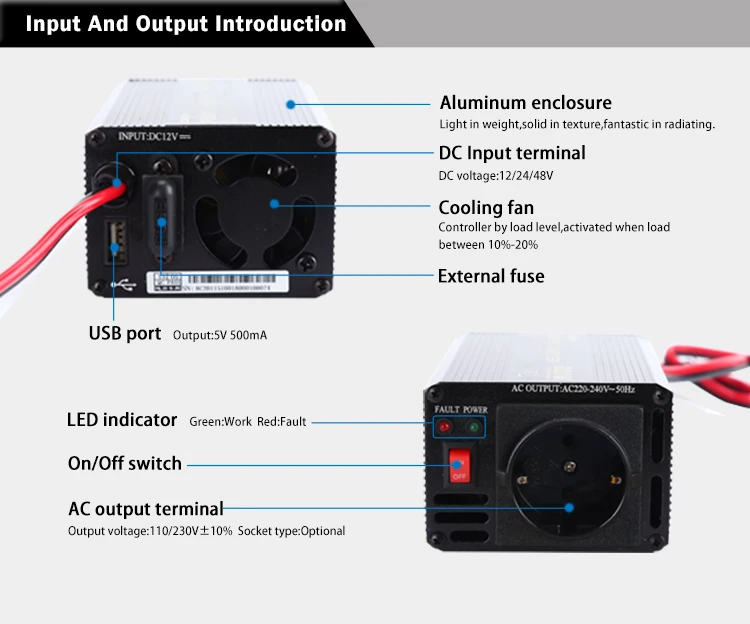 Car Battery Power Inverter Dc To Ac 200w Modified Sine Wave 12v 24v To