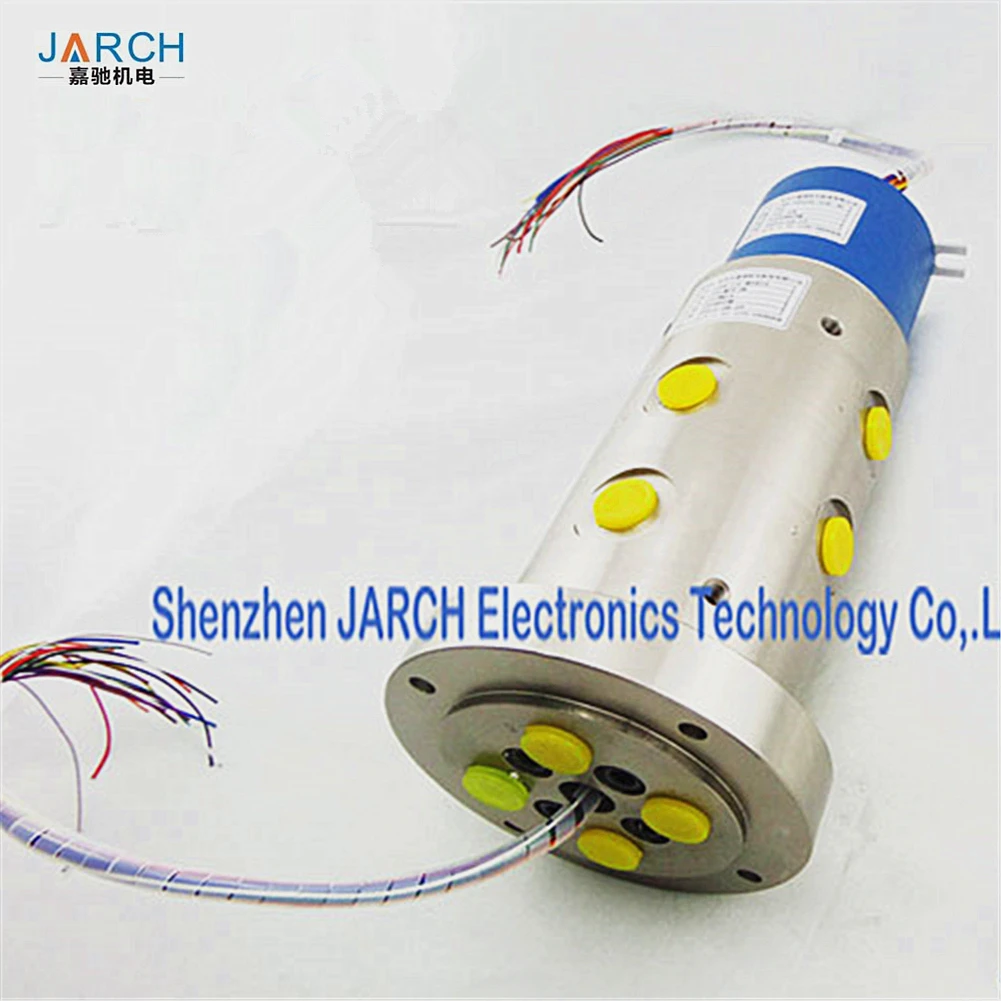 50 million Working Life Pneumatic Electric Hybrid slip rings Through Bore Slip Ring 300mm Lead Length