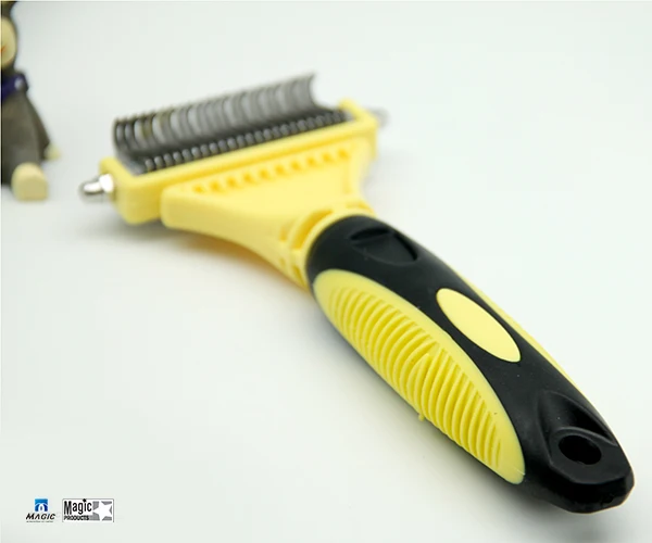 Pet Dematting Comb And Grooming Tool With 2 Sided Rounded Steel Rake for Dog & Cat