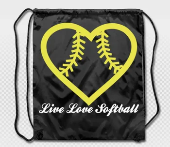 Live Love Softball Heart Cute Design Strong Drawstring Backpack Bag Bags Live Love Softball Heart Cute Design Strong Drawstring Backpack Bag Bags