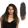 New Product 18 inch Curly Ends Goddess Faux Locs African Braiding Hairstyle Bouncy Dreadlock Crochet Hair Extension