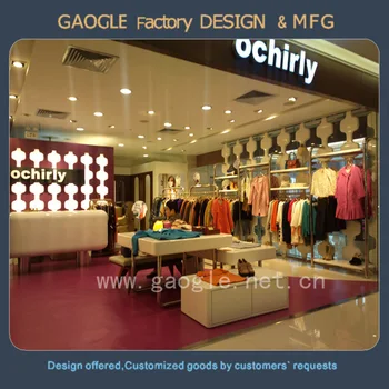 Newest Design Garment Shop Interior Design For Women Clothing Display