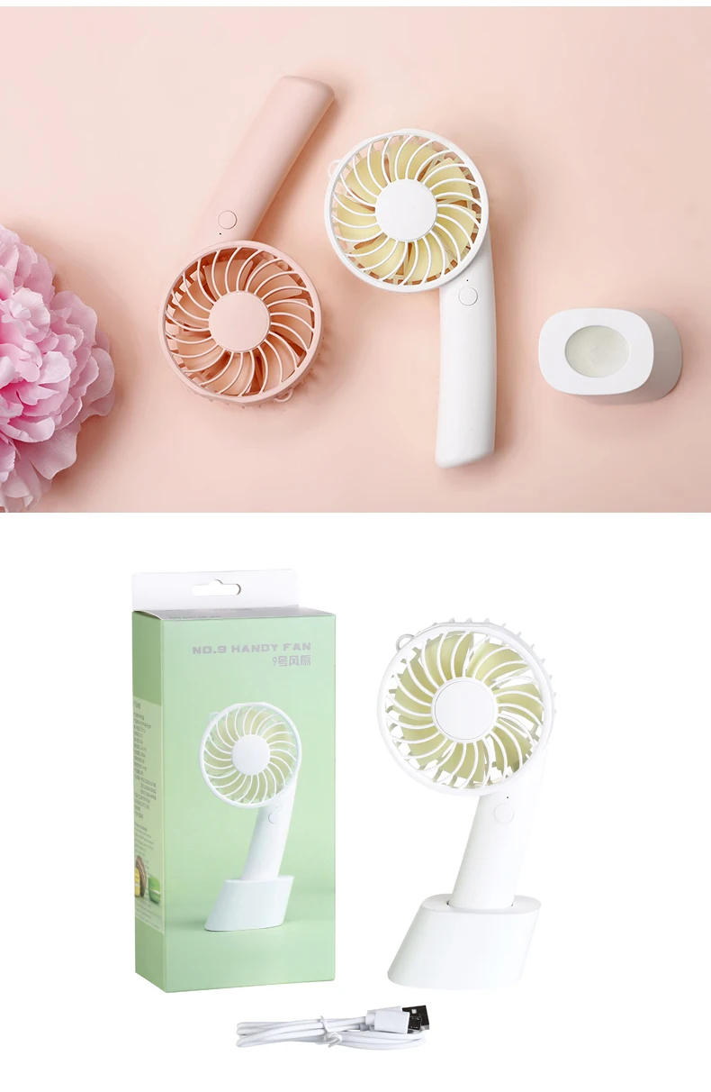 2018 lucky number 9 mini Fan rechargeable USB Table
