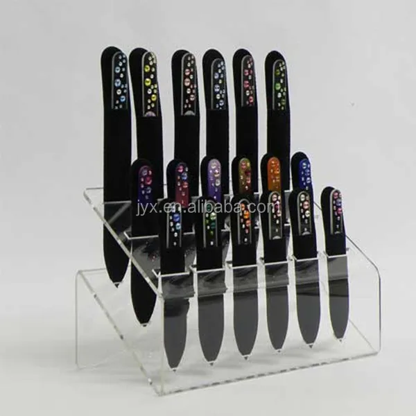 Customized Nail Files Display Stands Glass Nail Files Display Acrylic