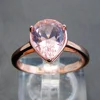New Arrivals Square Morganite Stone Silver Ring New Design Ladies Finger Ring