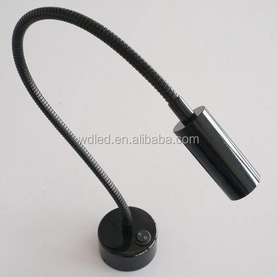 1W/3W Adjustable gooseneck flexible neck bedroom wall lamp LED reading light