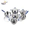 Luxury 12pcs stainless steel apple shape Metal Kitchenware And Cookware Set with silicon handle