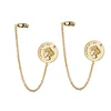 18k gold plated coin dangle drop cuff huggie earring