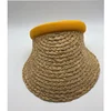 Customized Cheap Straw Sun Visors With Woven Label