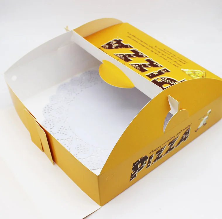 定制印花12 14 16英寸便携式馅饼披萨纸箱出厂价格食品级带手柄披萨盒