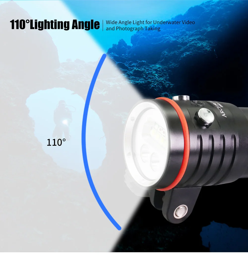 Archon W41VP II more than 4000LM LED Photography Video Scuba Diving Flashlight Torch