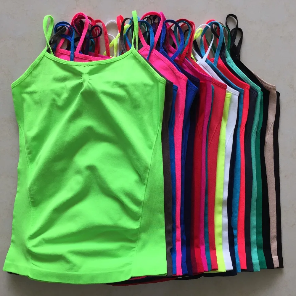 
(10 Pieces/Lot) 20+Colors Women Seamless Camisole Lady Solid Plain Tank Tops Sweet Candy Color Casual Women Underwear Cami 