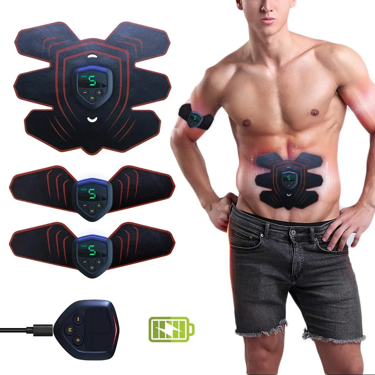 Buy ABS Stimulator Rechargeable Muscle Trainer Vlikeze Muscle Toning ...